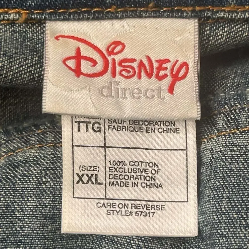Disney Tinkerbell Jean Jacket Womens XXL Mickey Theme Park Movie Trivia - Picture 14 of 14